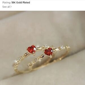 18k gold plated ring size 6. New